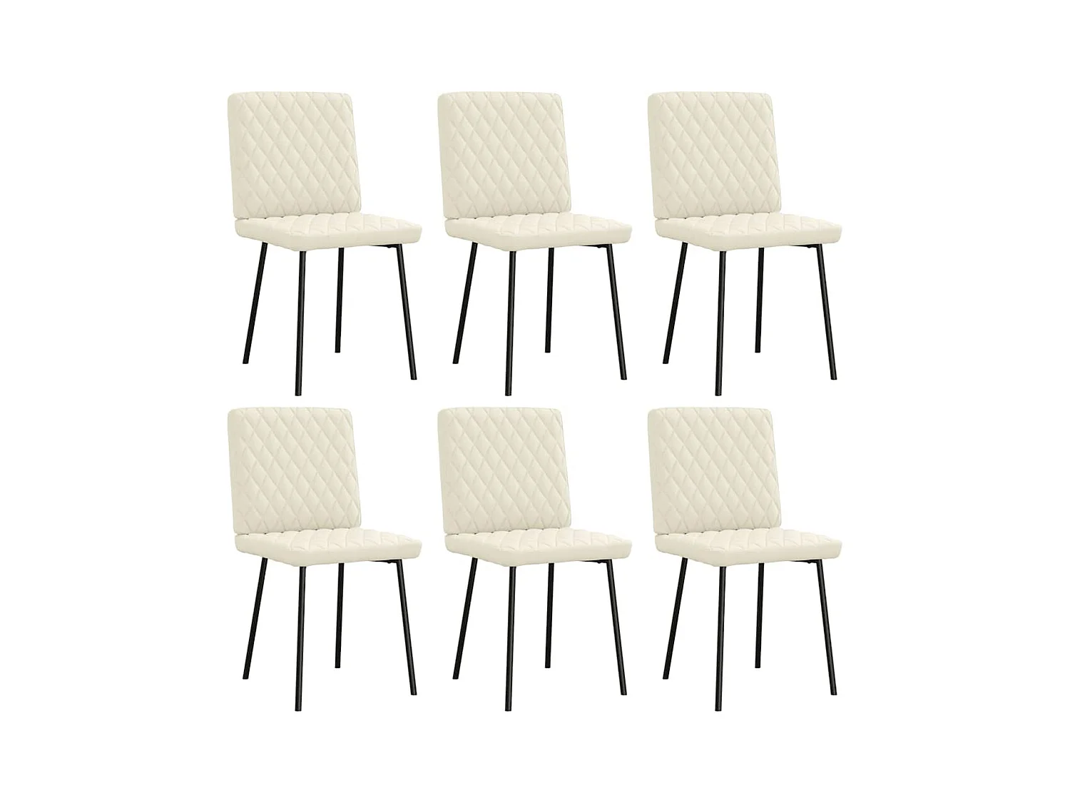 Chaises à manger lot de 6 crème velours