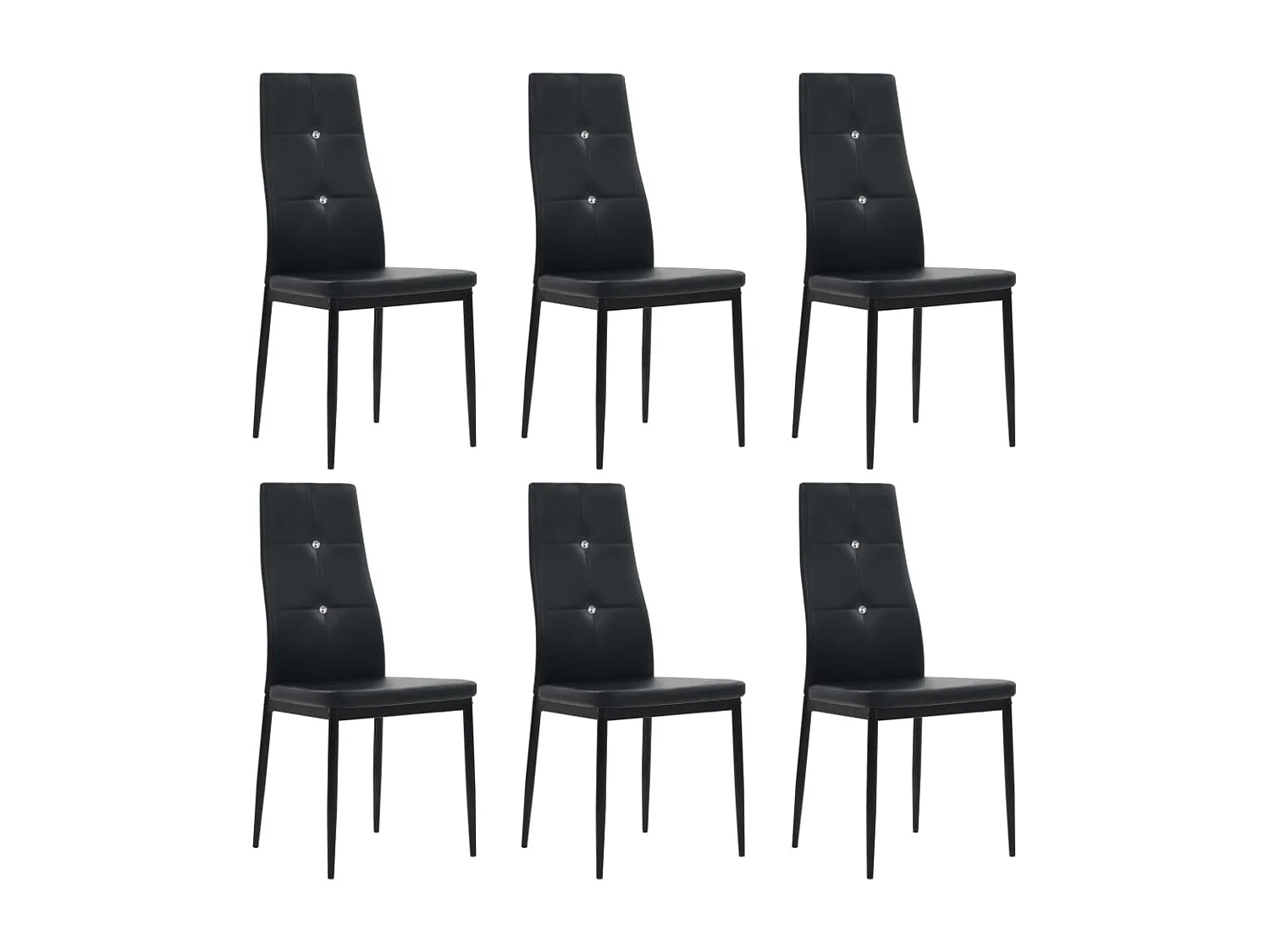 Eetkamerstoelen 6 stukkenkunstleer zwart