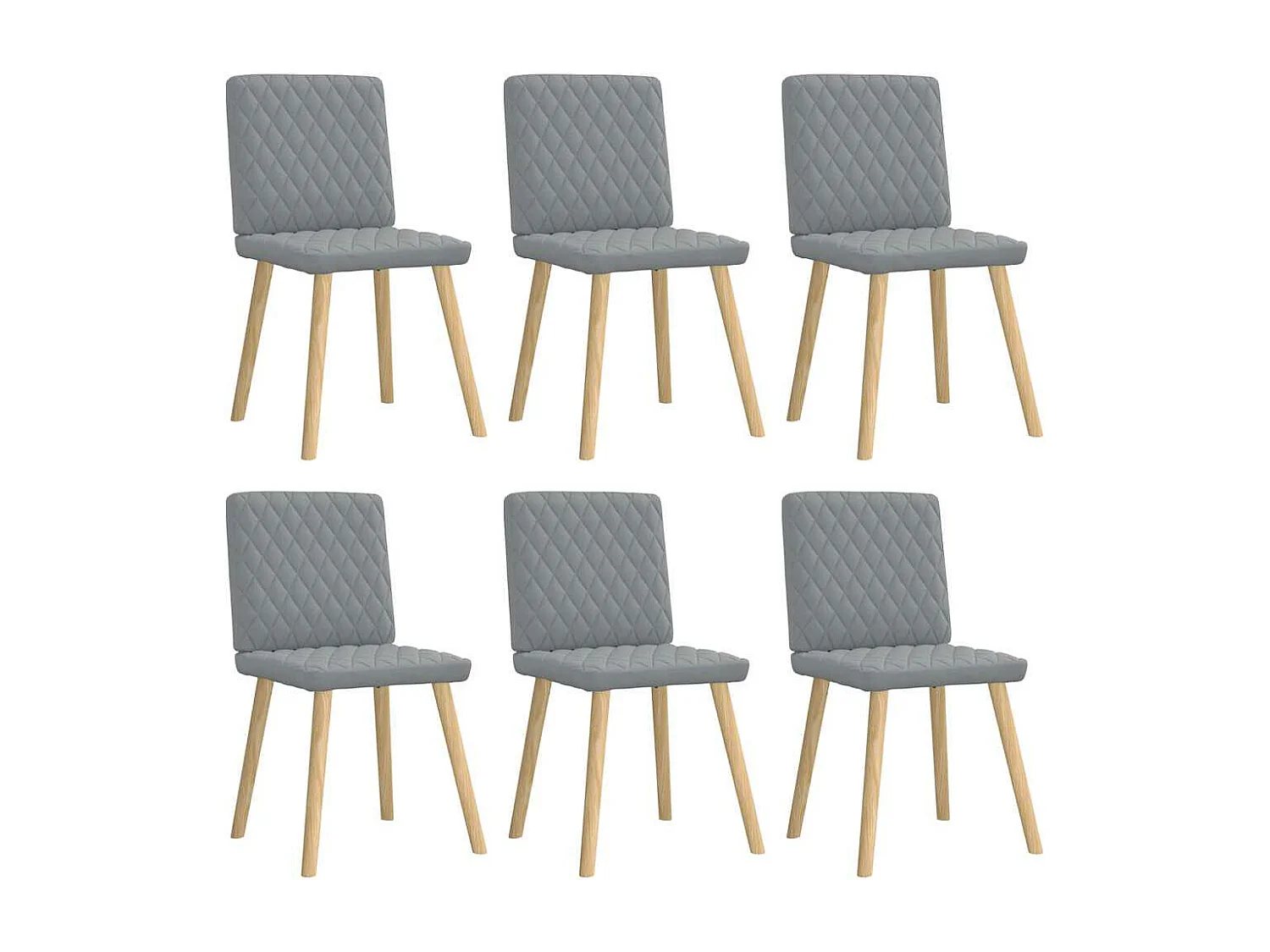 Chaises à manger lot de 6 gris clair tissu