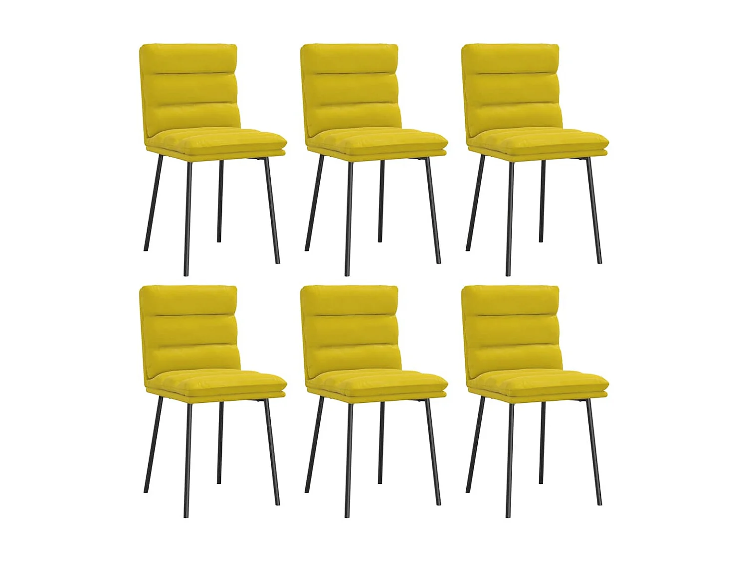 Chaises à manger lot de 6 jaune velours