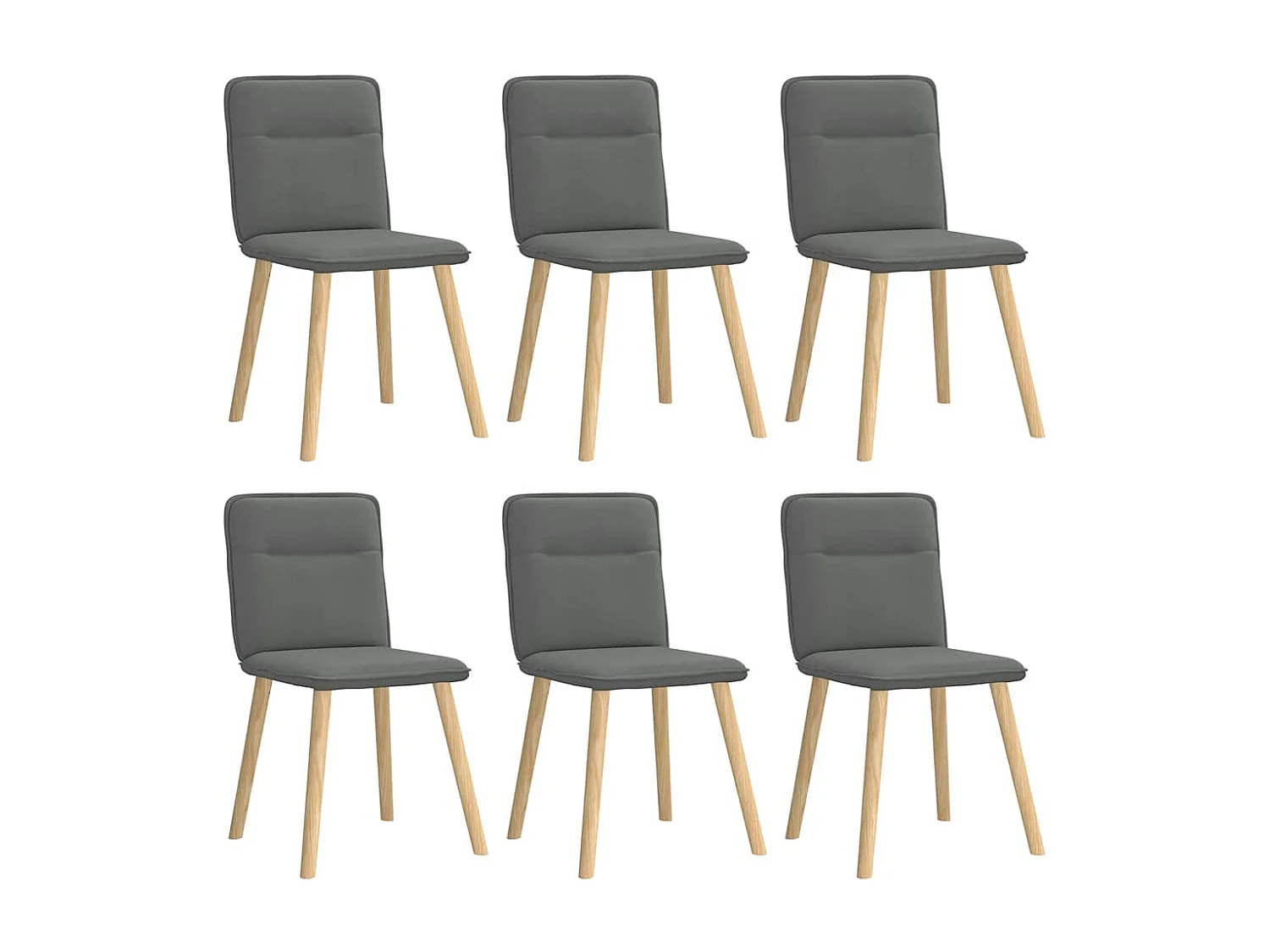 Chaises à manger lot de 6 gris foncé tissu