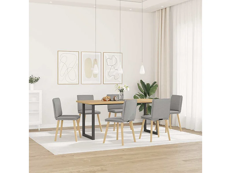 Chaises à manger lot de 6 gris nuage tissu