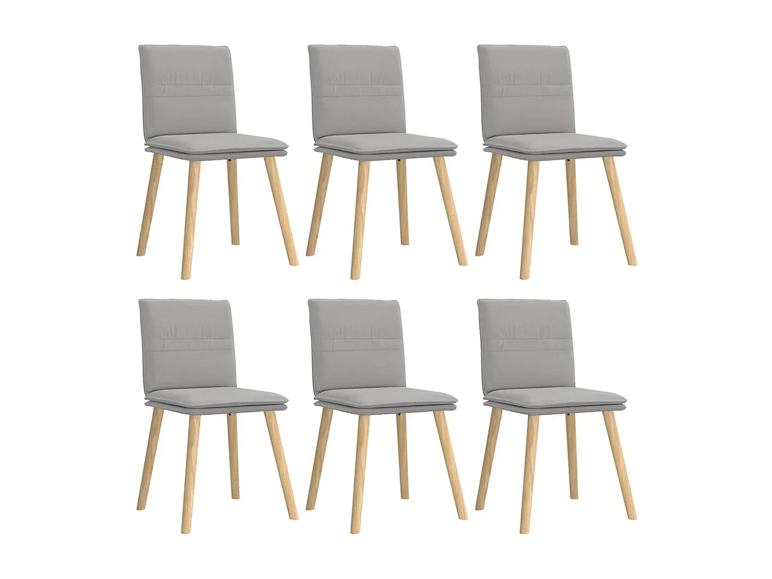 Chaises à manger lot de 6 gris nuage tissu