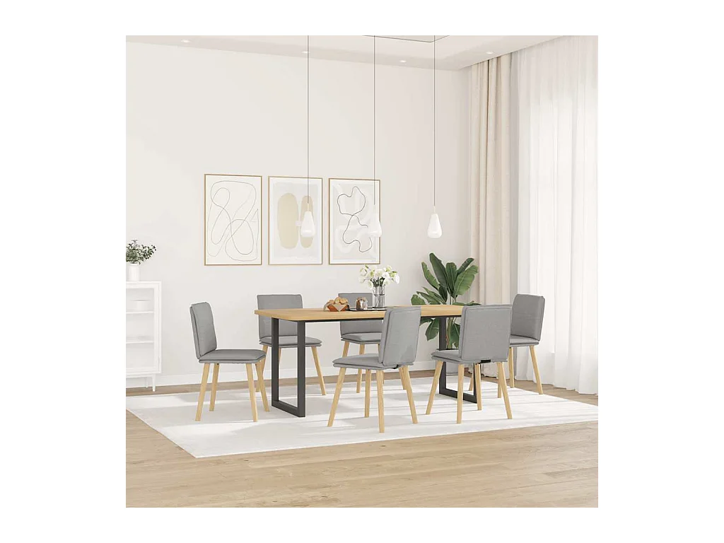 Chaises à manger lot de 6 gris nuage tissu