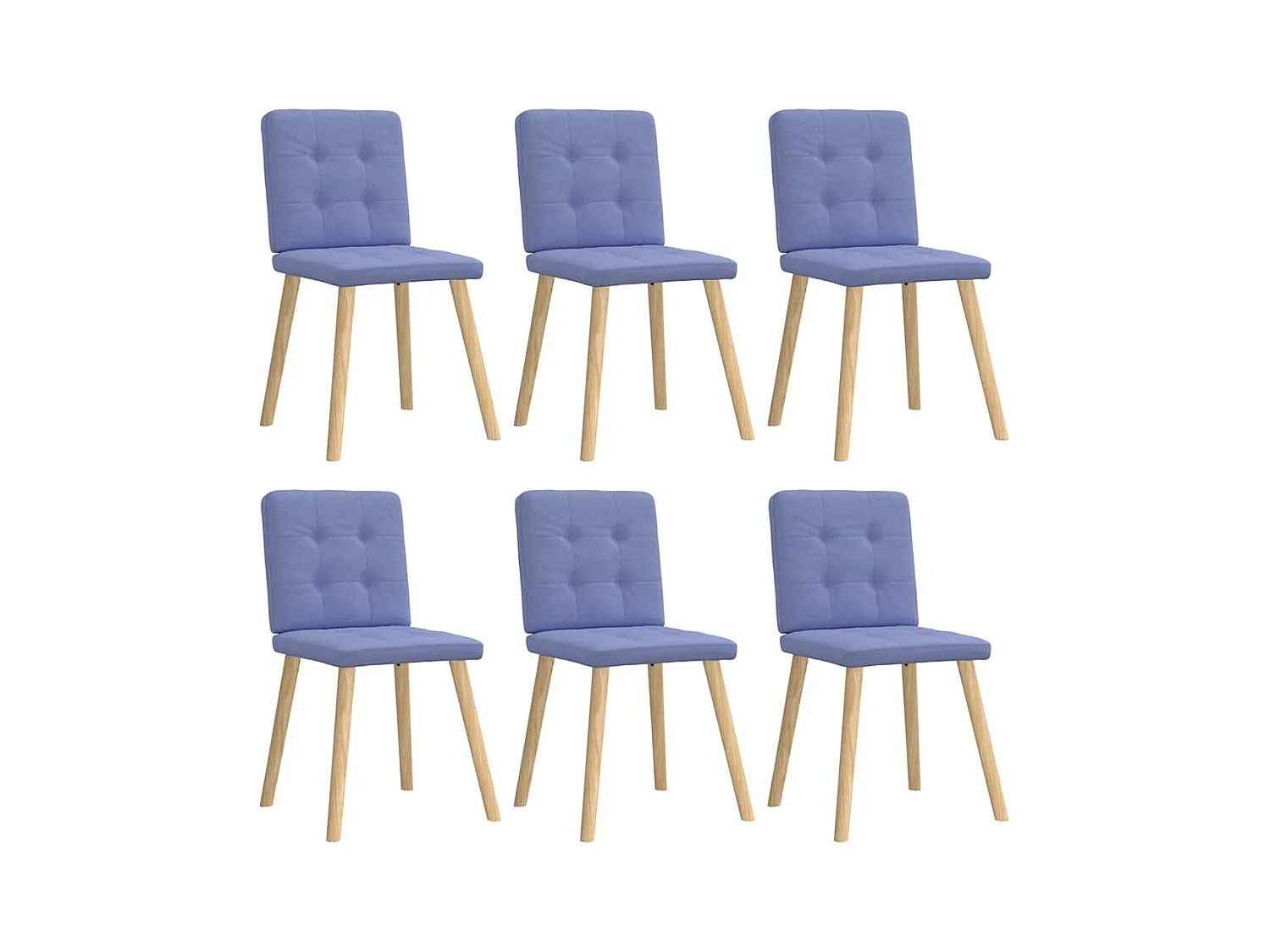Chaises à manger lot de 6 bleu jean tissu