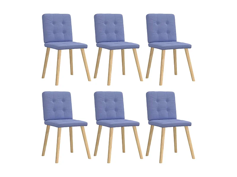 Sillas de comedor 6 unidades tela azul jeans