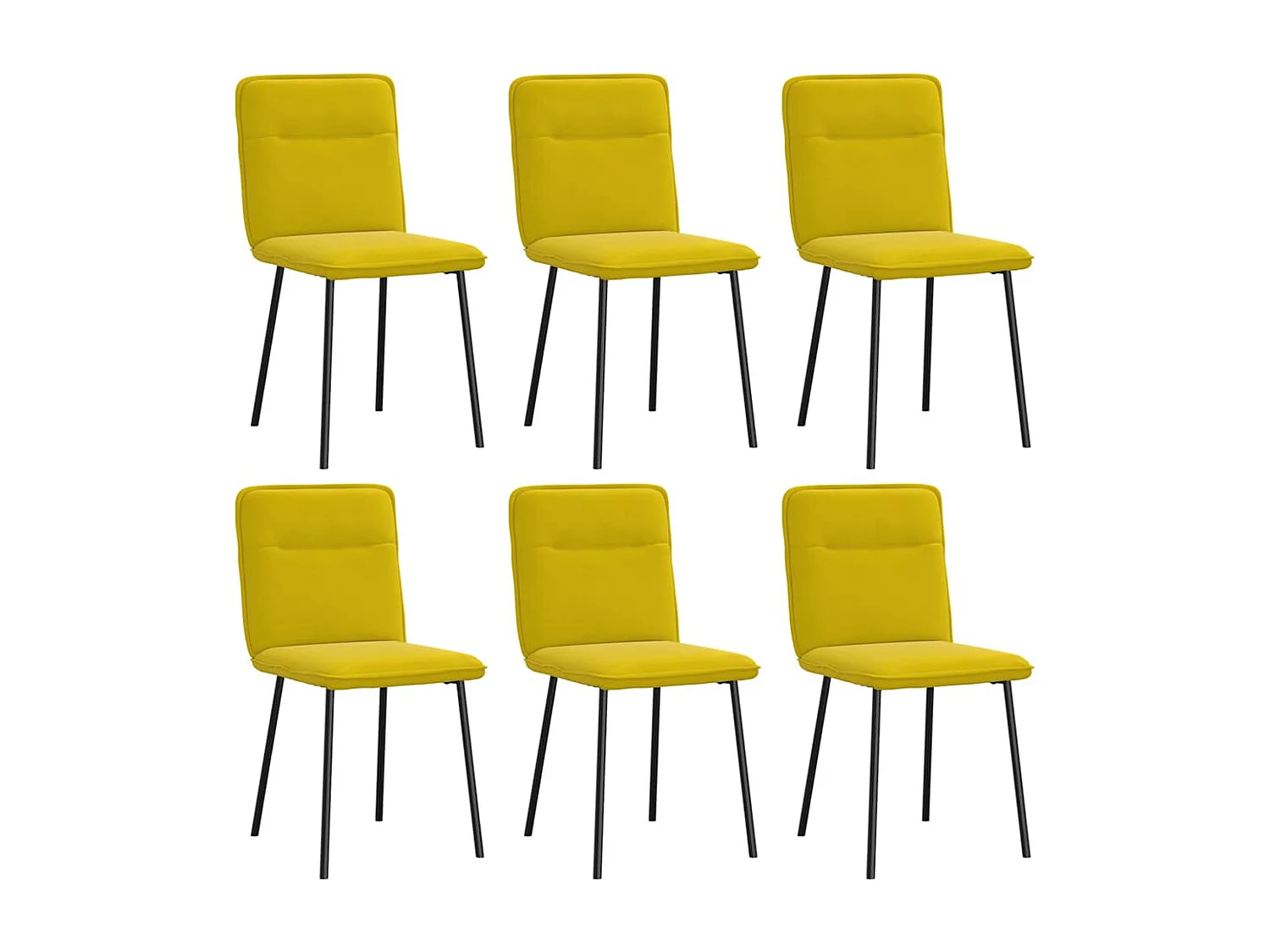 Chaises à manger lot de 6 jaune velours