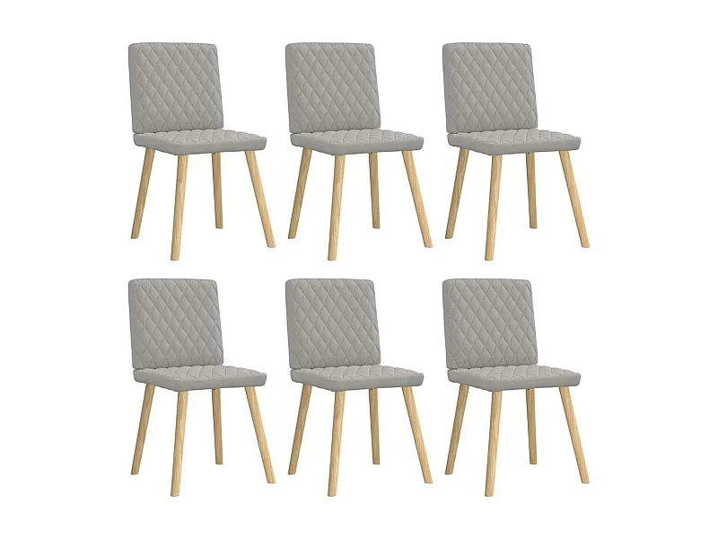 Chaises à manger lot de 6 gris nuage tissu