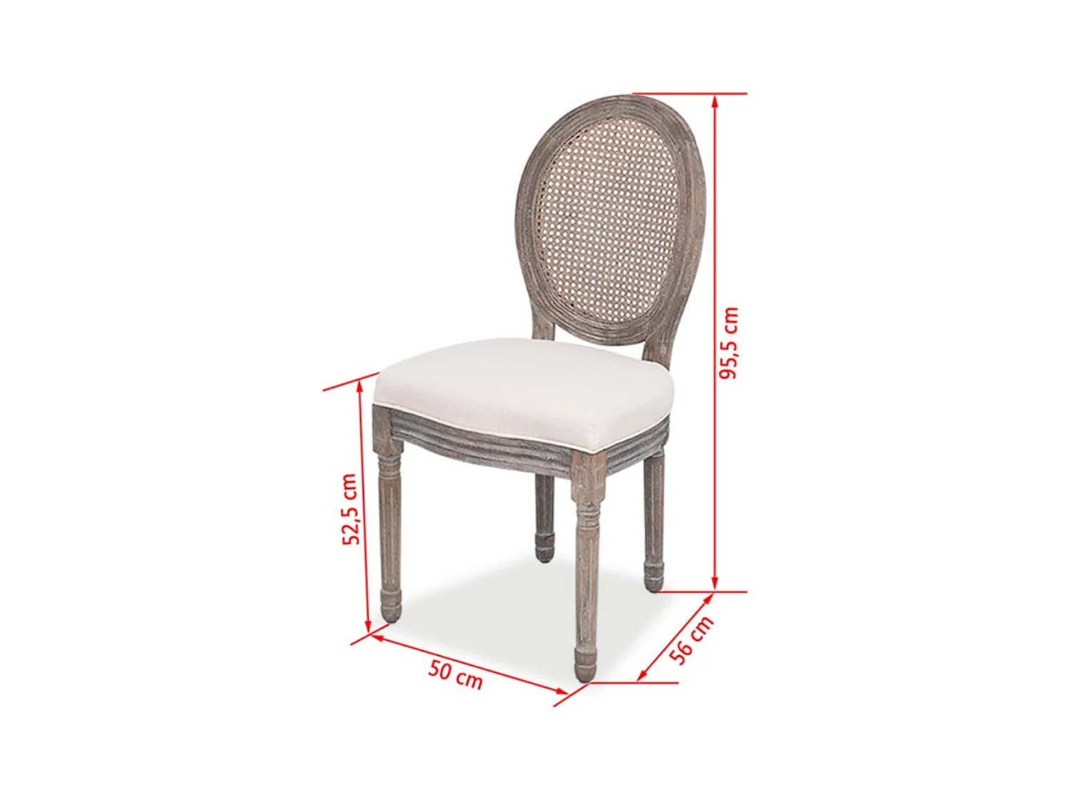 Chaises à manger lot de 6 crème tissu