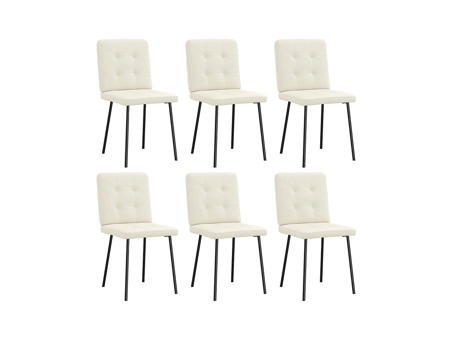 Chaises à manger lot de 6 crème velours