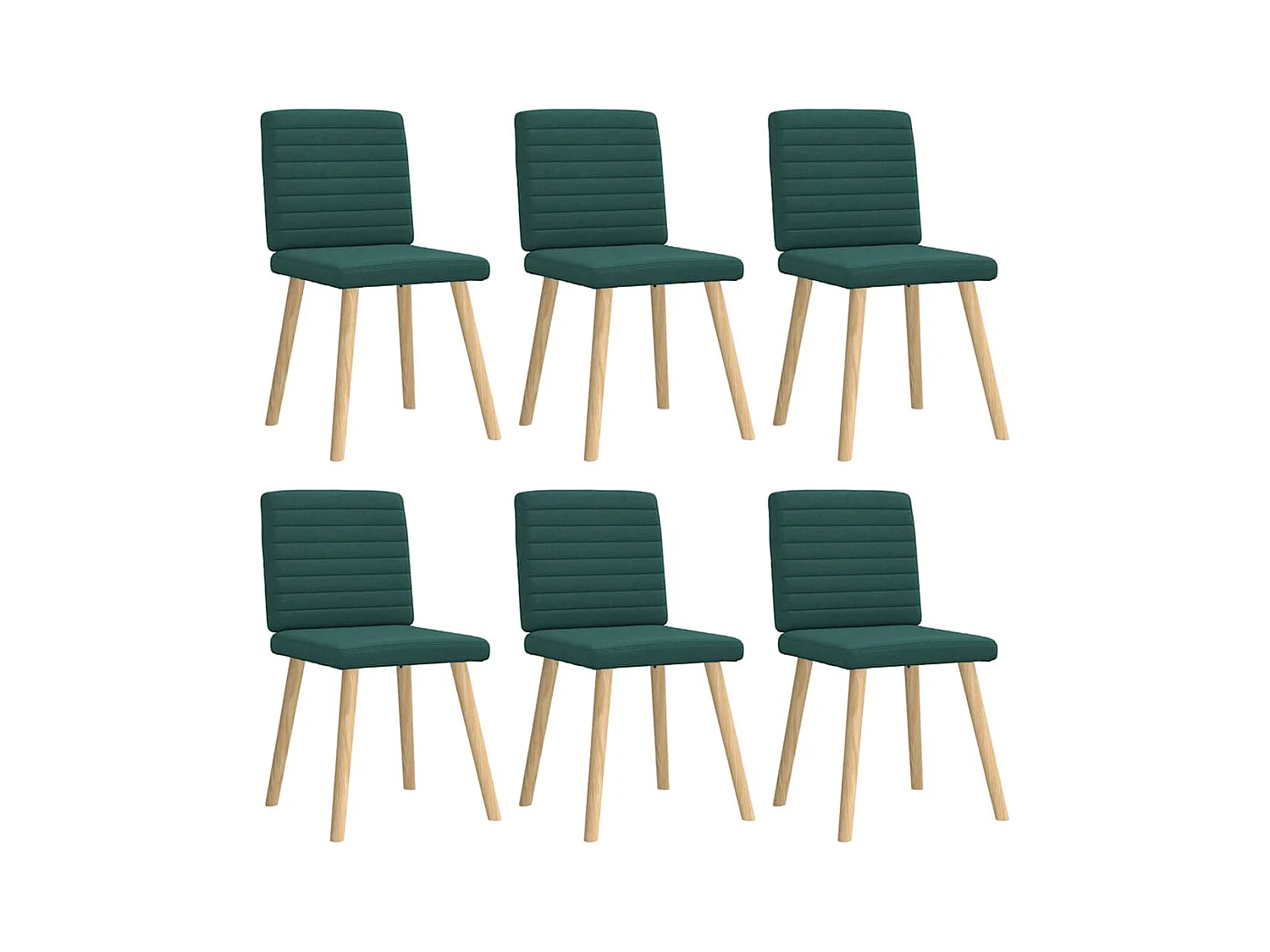 Chaises à manger lot de 6 vert foncé tissu