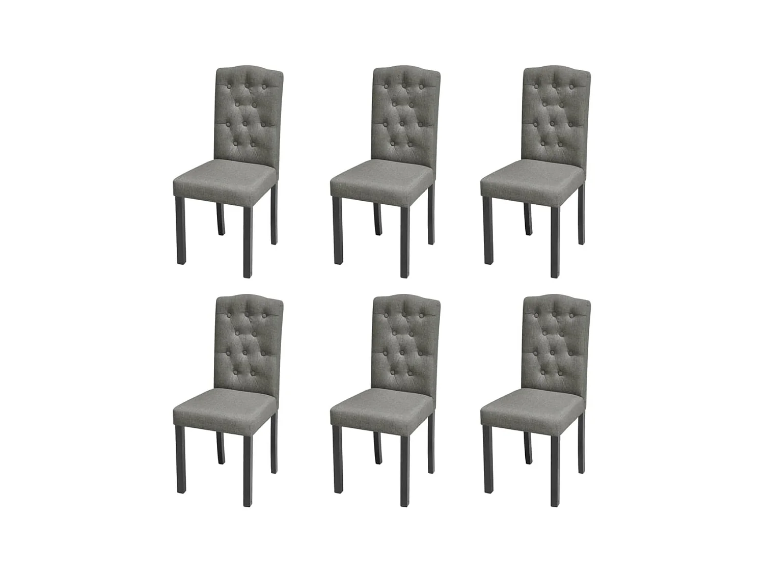 Chaises à manger lot de 6 gris tissu