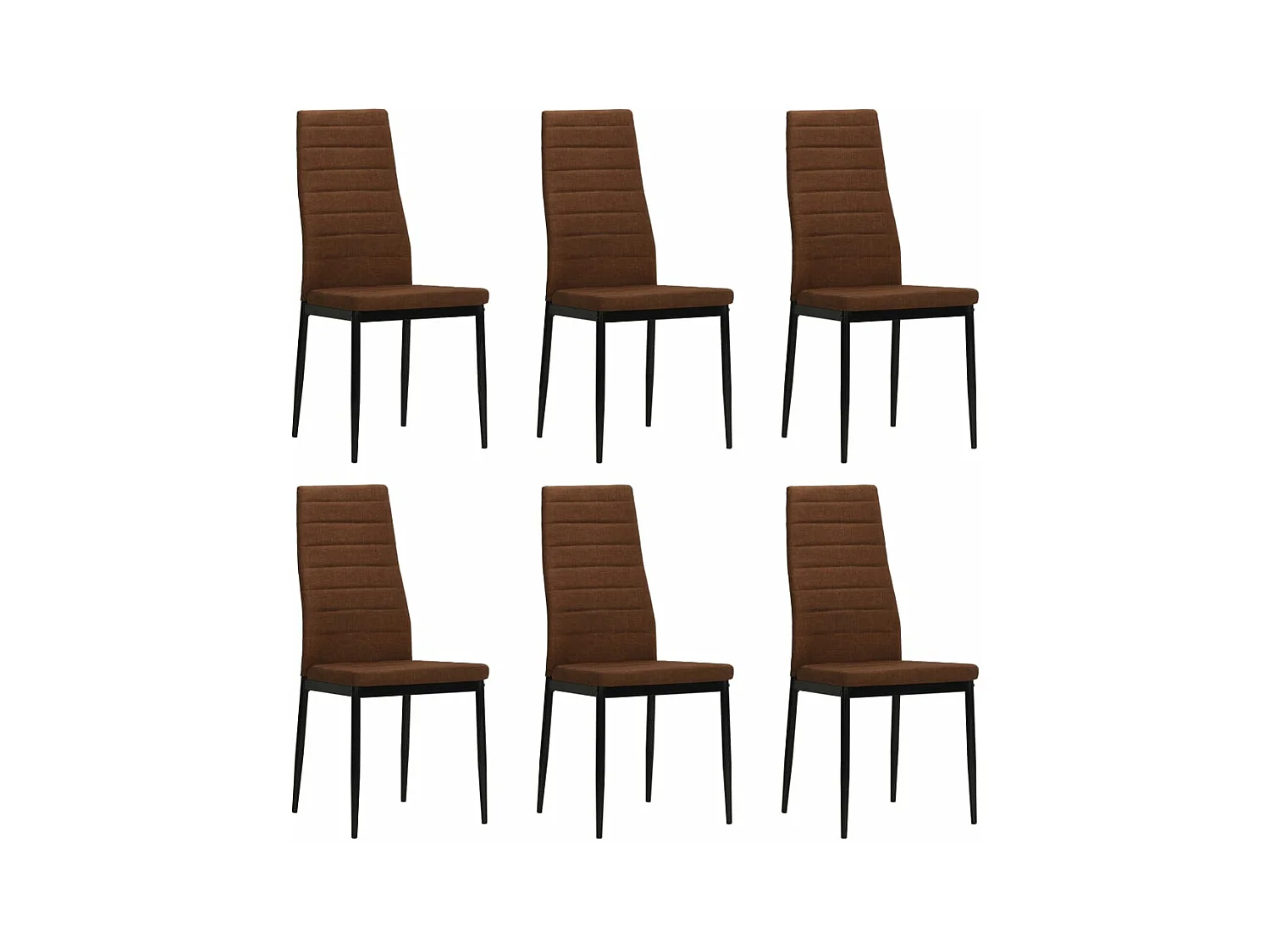 Chaises à manger lot de 6 marron tissu