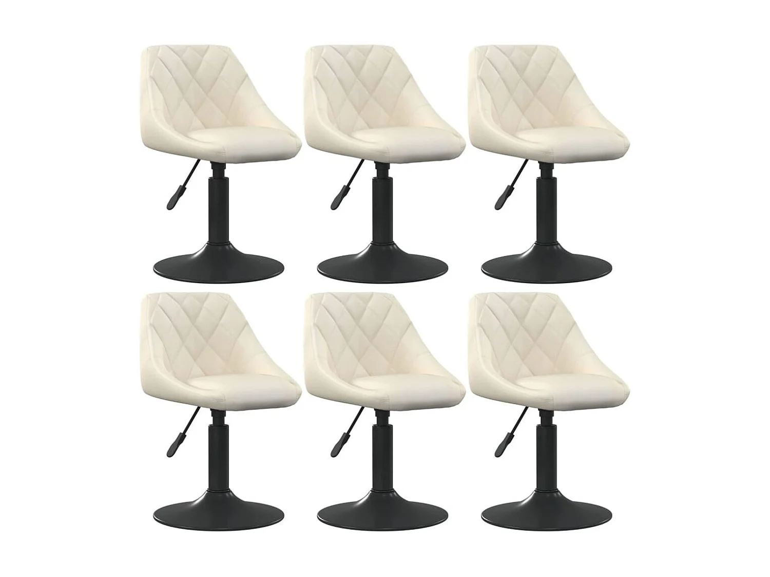 Chaises pivotantes à manger lot de 6 crème velours