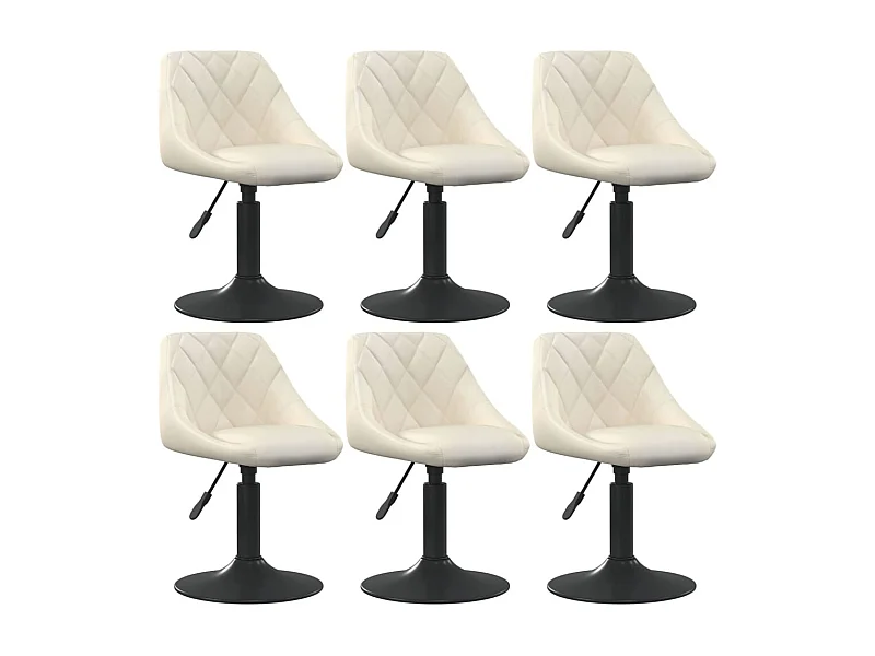 Cadeiras de jantar giratórias 6 peças veludo cor creme