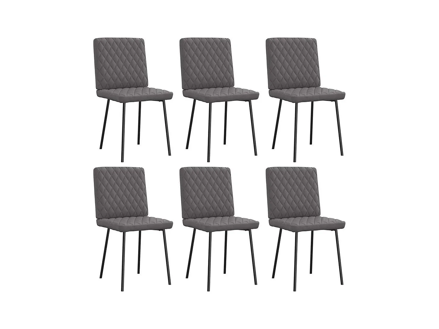 Chaises à manger lot de 6 gris similicuir