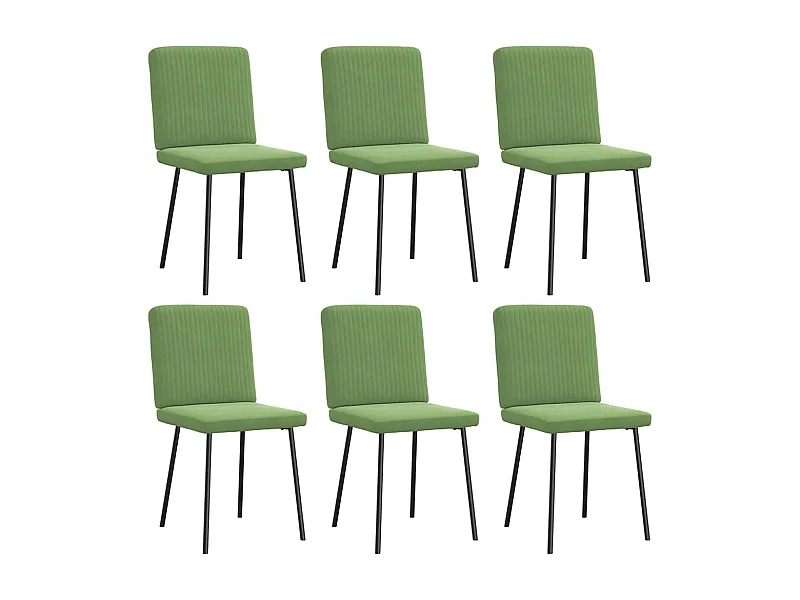 Chaises à manger lot de 6 vert clair velours