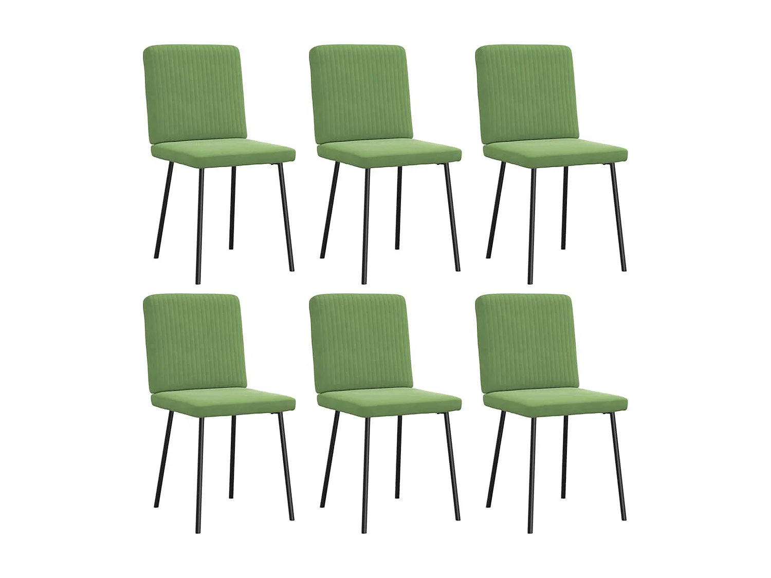 Chaises à manger lot de 6 vert clair velours
