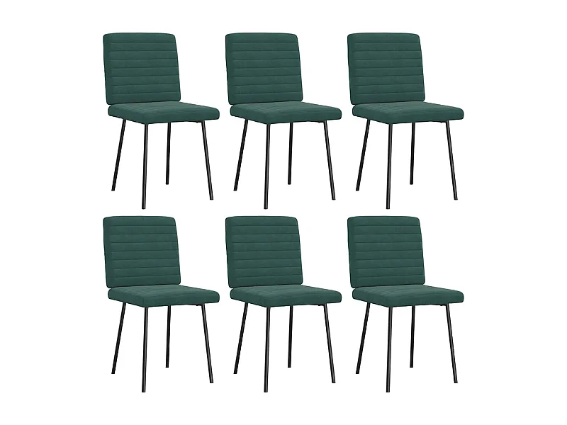 Chaises à manger lot de 6 vert foncé velours