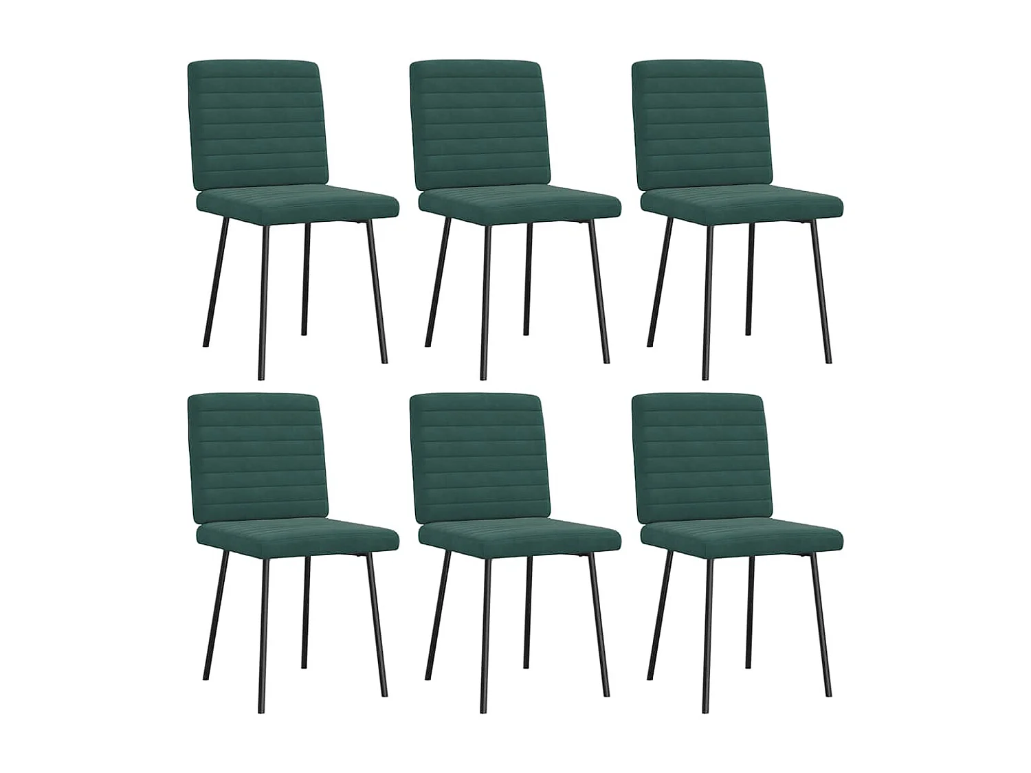 Chaises à manger lot de 6 vert foncé velours