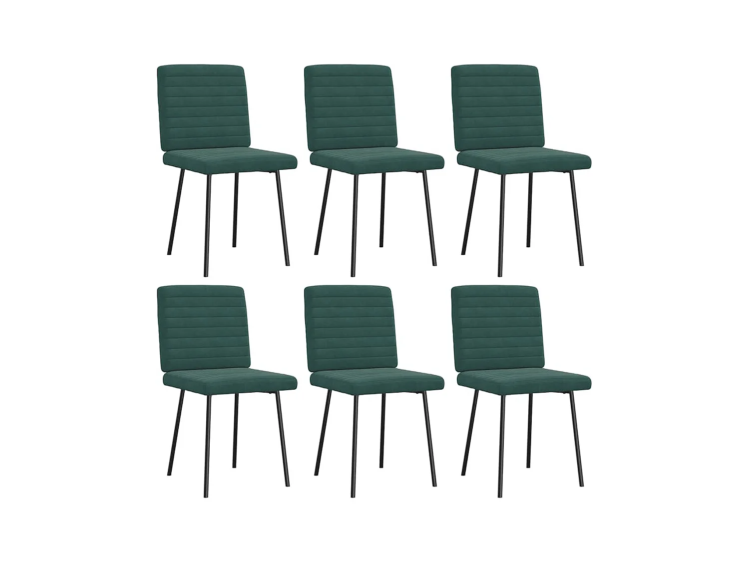 Chaises à manger lot de 6 vert foncé velours
