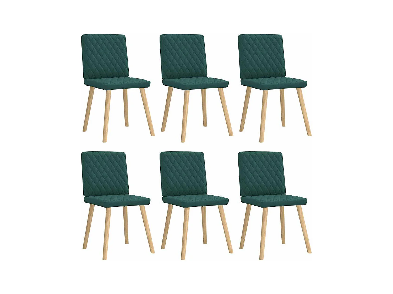 Chaises à manger lot de 6 vert foncé tissu