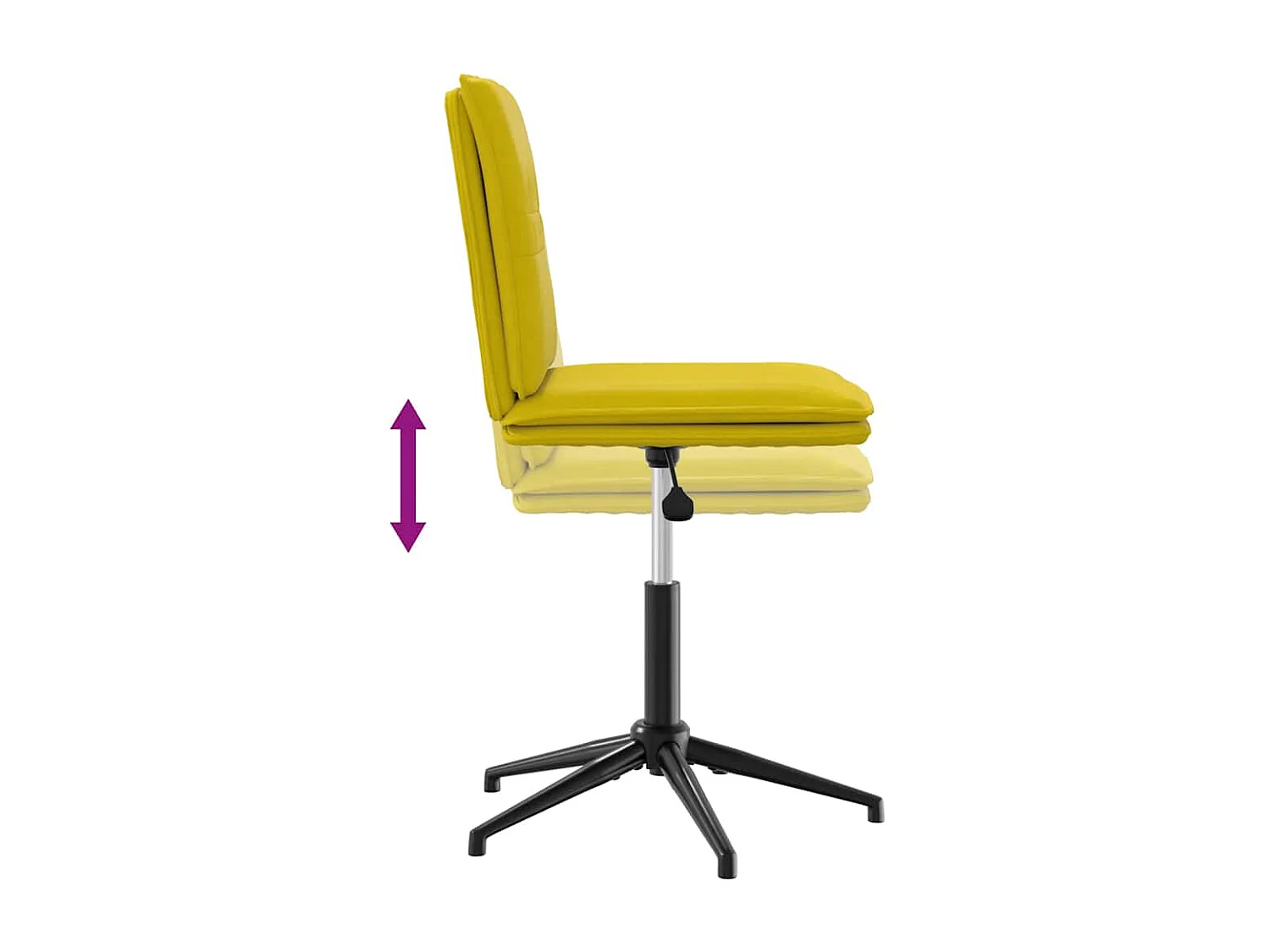 Cadeiras de jantar 6 peças veludo amarelo