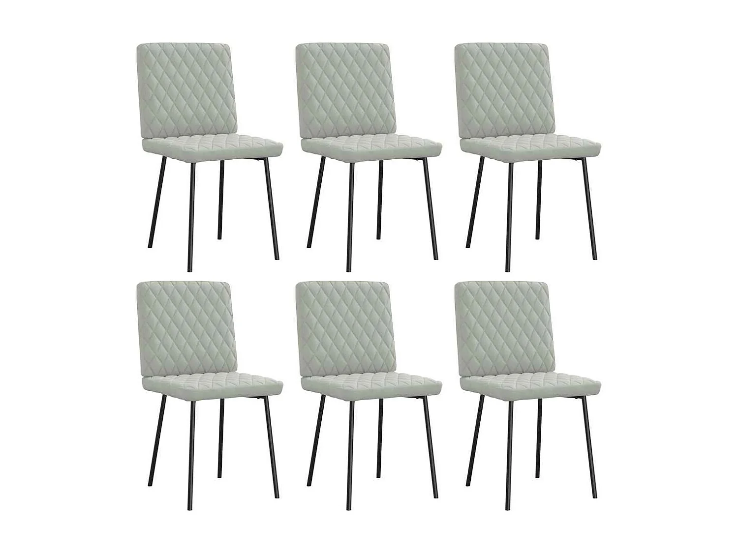 Chaises à manger lot de 6 gris clair velours