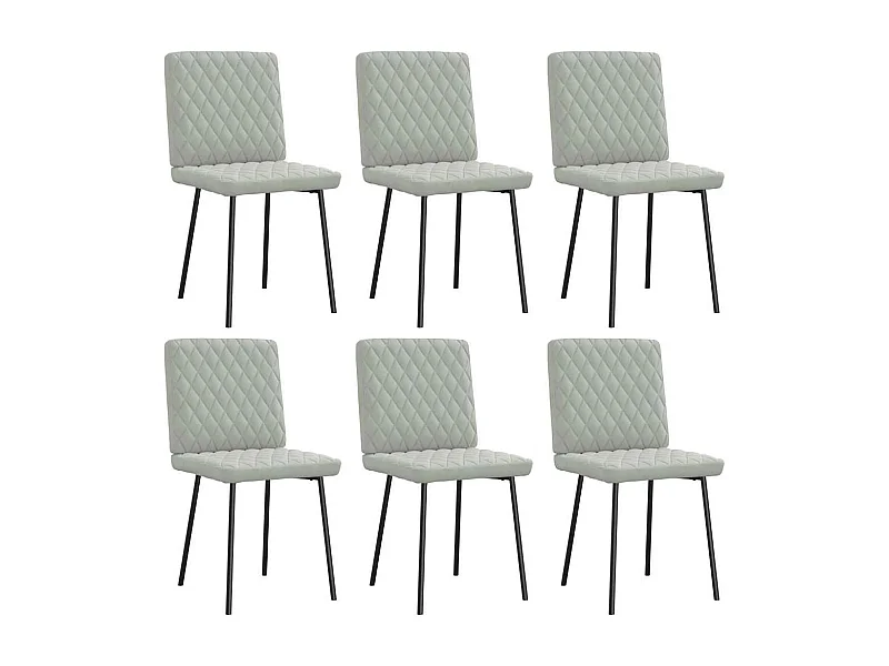 Chaises à manger lot de 6 gris clair velours