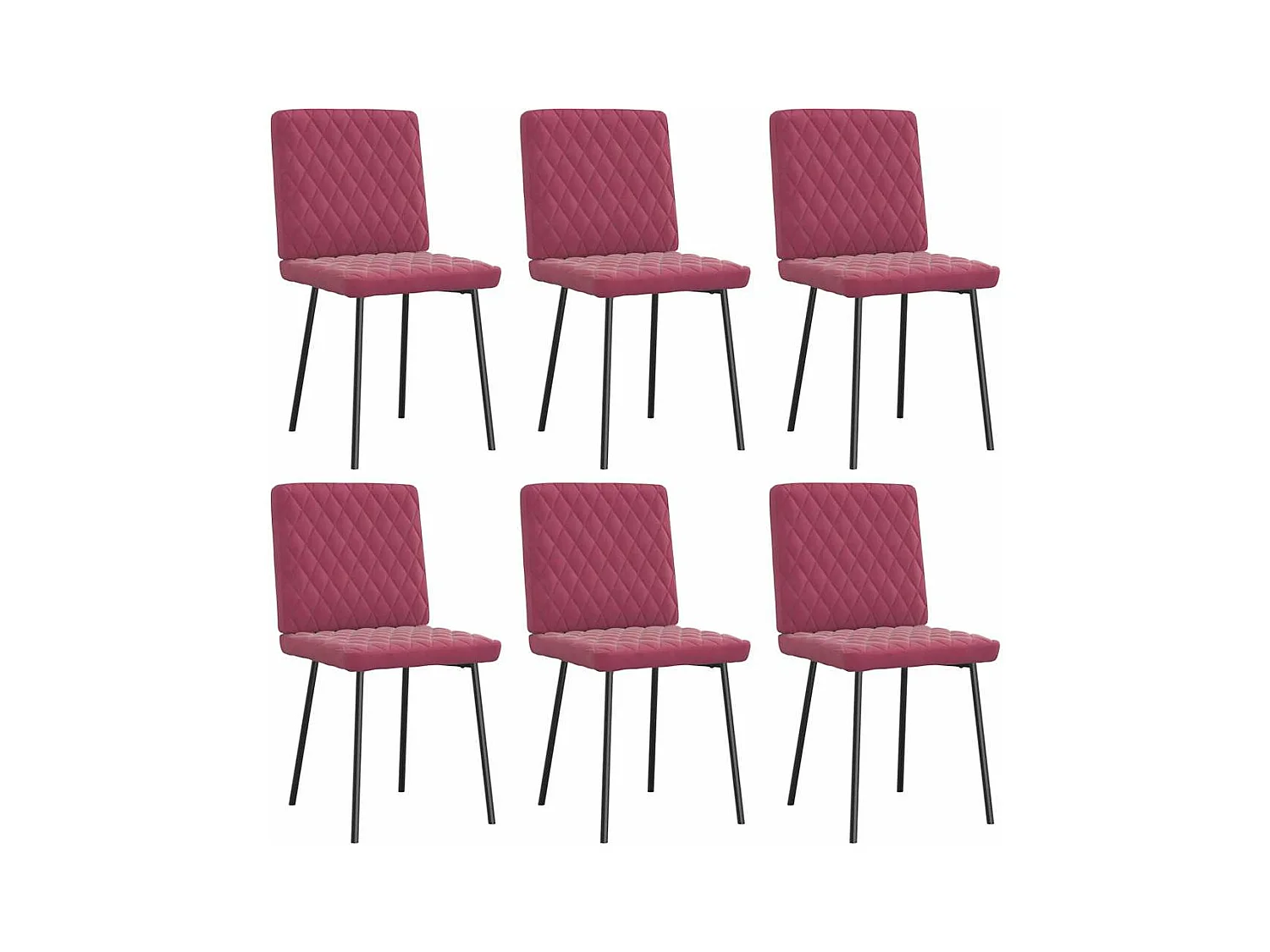 Sillas de comedor 6 unidades terciopelo rojo tinto