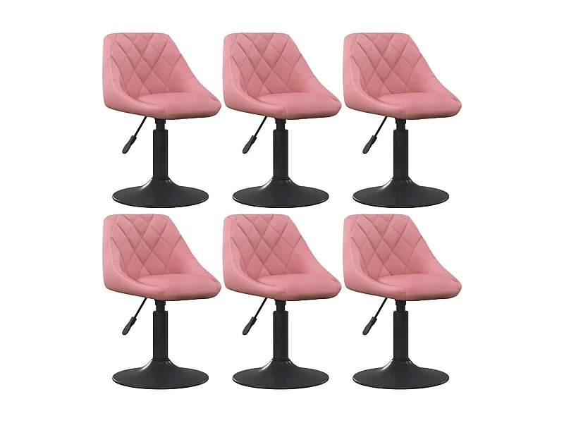 Eetkamerstoelen draaibaar 6 st fluweel roze
