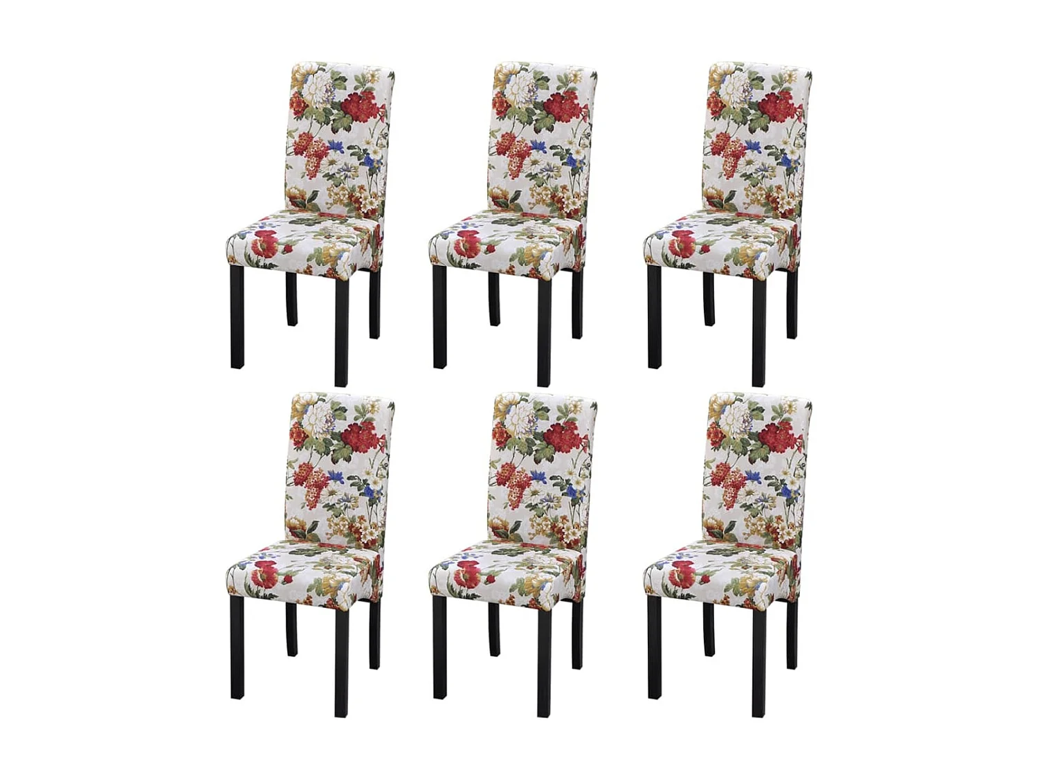 Chaises à manger lot de 6 multicolore tissu