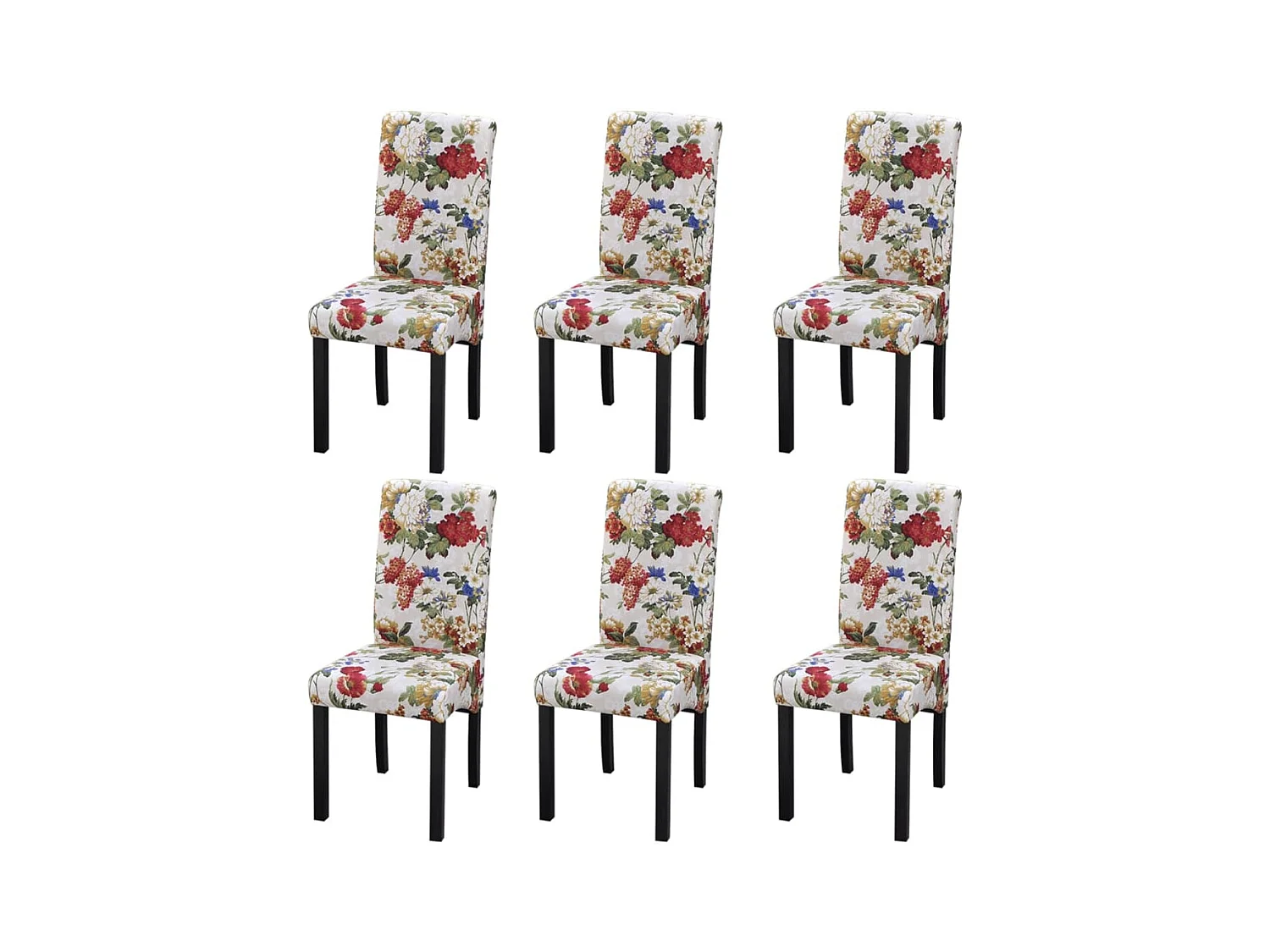 Chaises à manger lot de 6 multicolore tissu