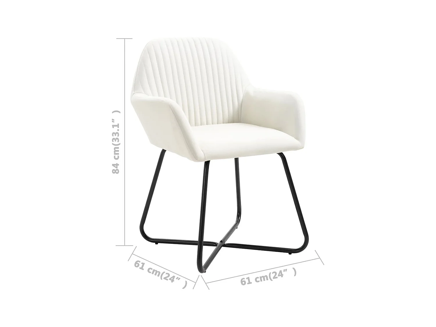 Chaises à manger lot de 6 crème tissu