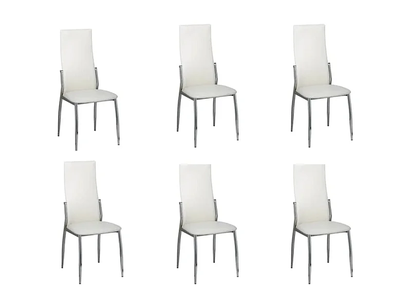 Cadeiras de jantar 6 peças couro artificial branco