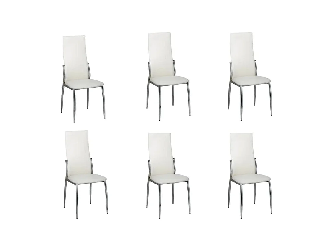 Chaises à manger lot de 6 blanc similicuir