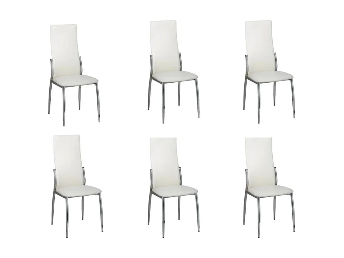 Cadeiras de jantar 6 peças couro artificial branco