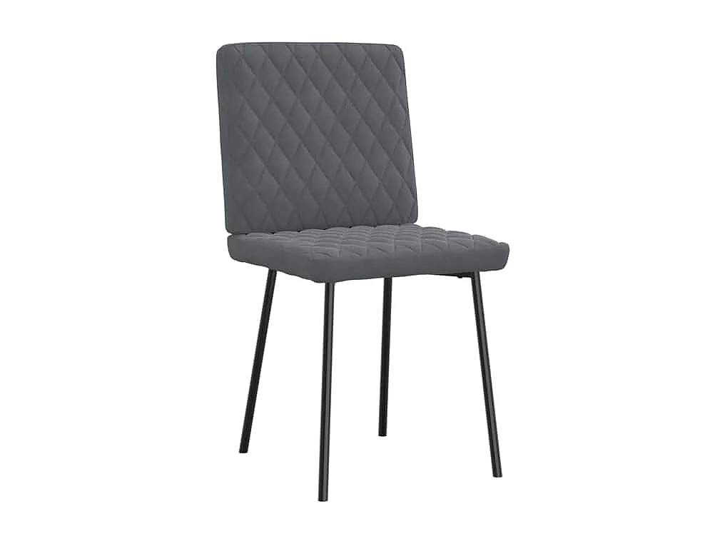 Chaises à manger lot de 6 gris foncé velours