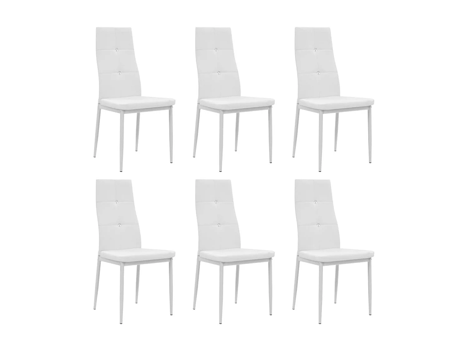 Eetkamerstoelen 6 stukkenkunstleer wit
