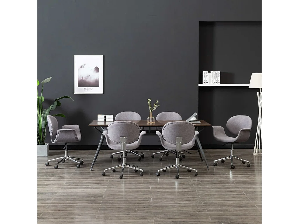 Chaises pivotantes à manger lot de 6 gris tissu
