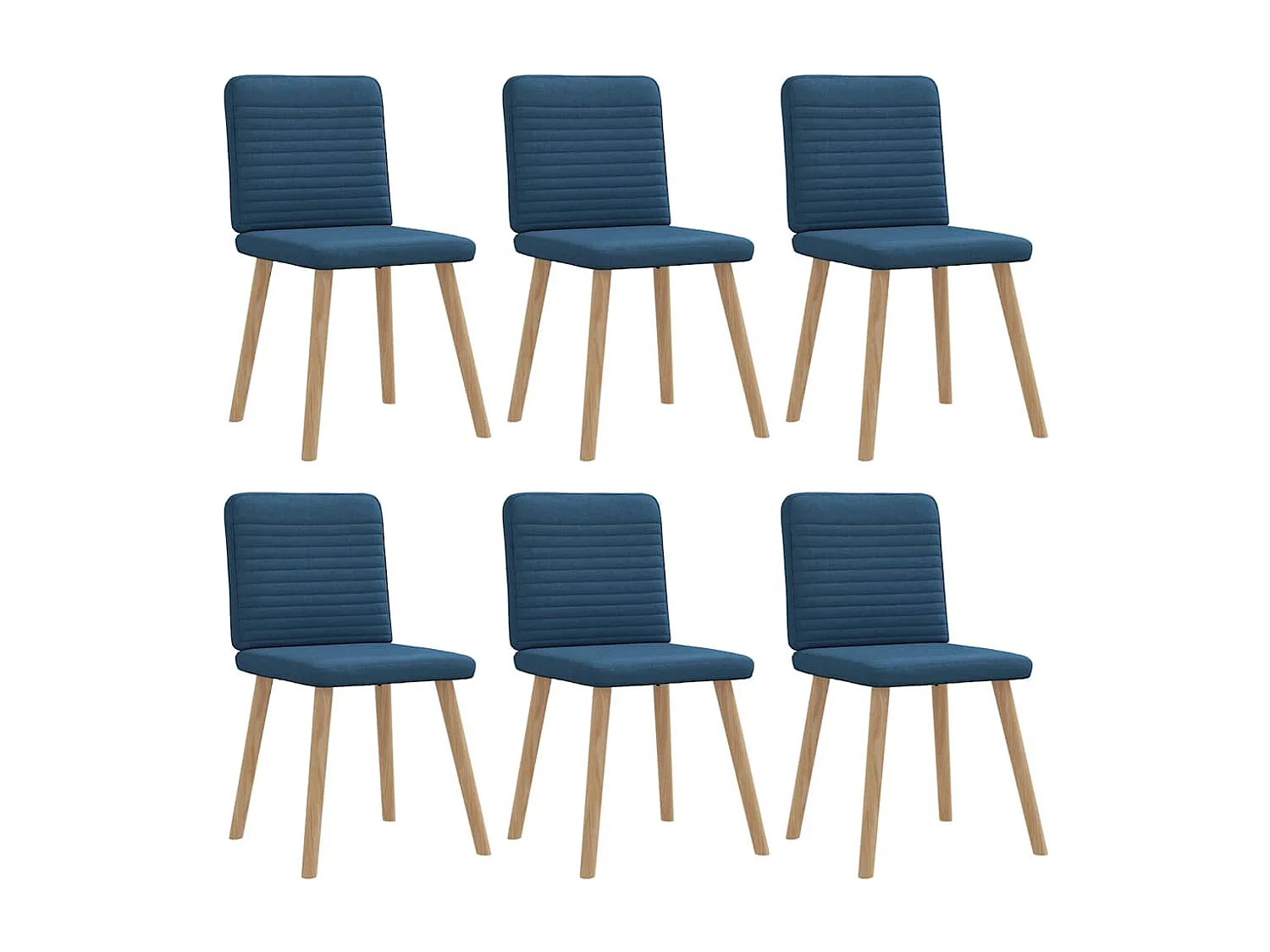 Eetkamerstoelen 6 st stof blauw
