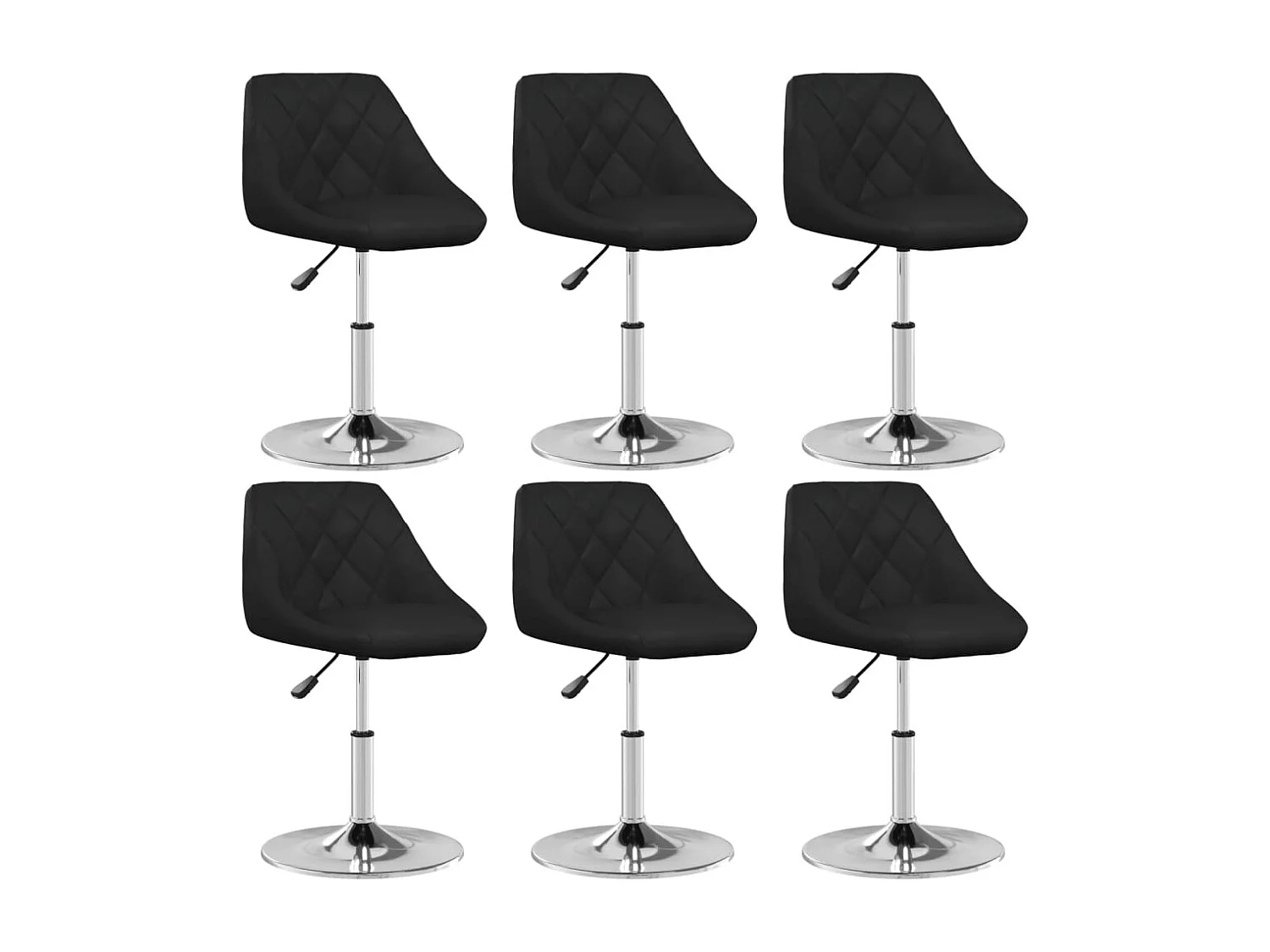 Sillas de comedor 6 unidades cuero sintético negro