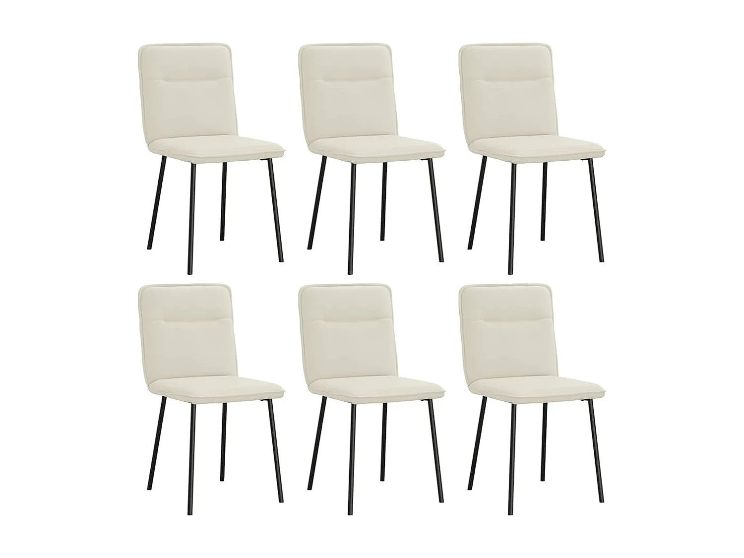 Eetkamerstoelen 6 st fluweel crèmekleurig