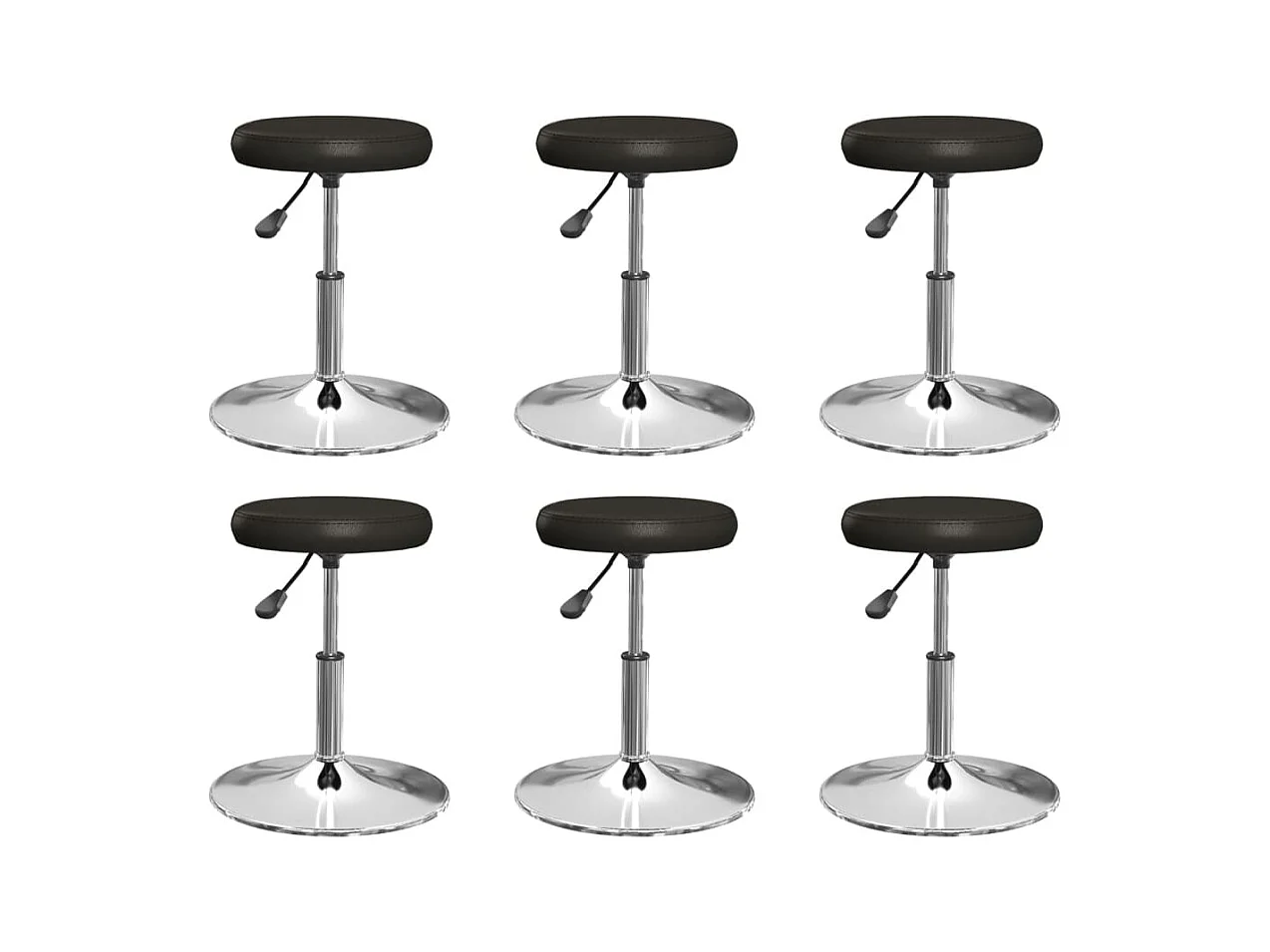 Chaises à manger lot de 6 noir similicuir