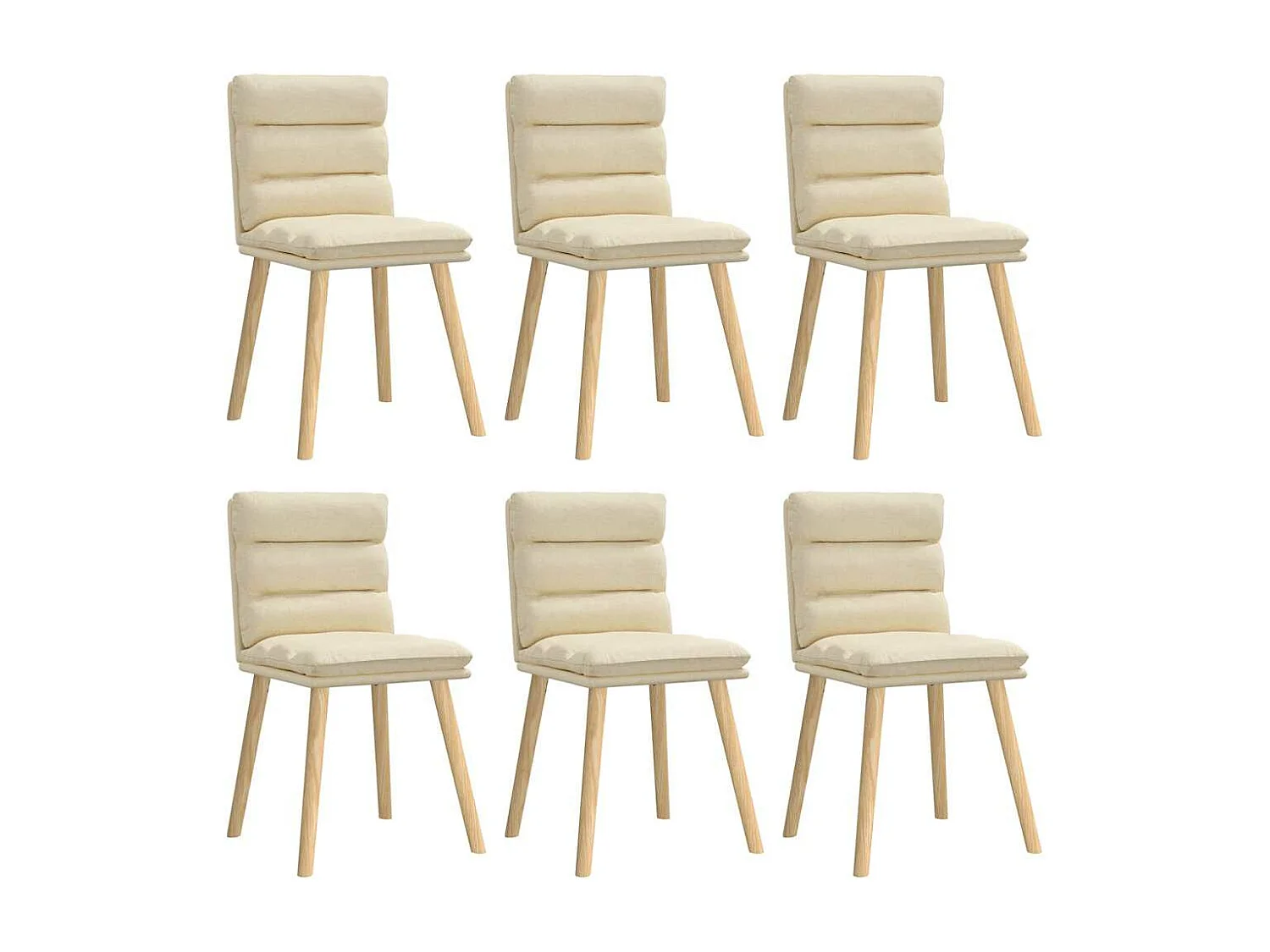 Chaises à manger lot de 6 crème tissu
