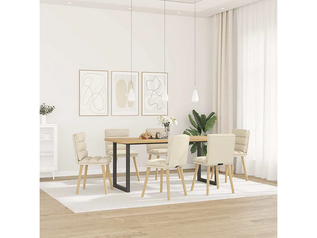 Cadeiras de jantar 6 peças linho