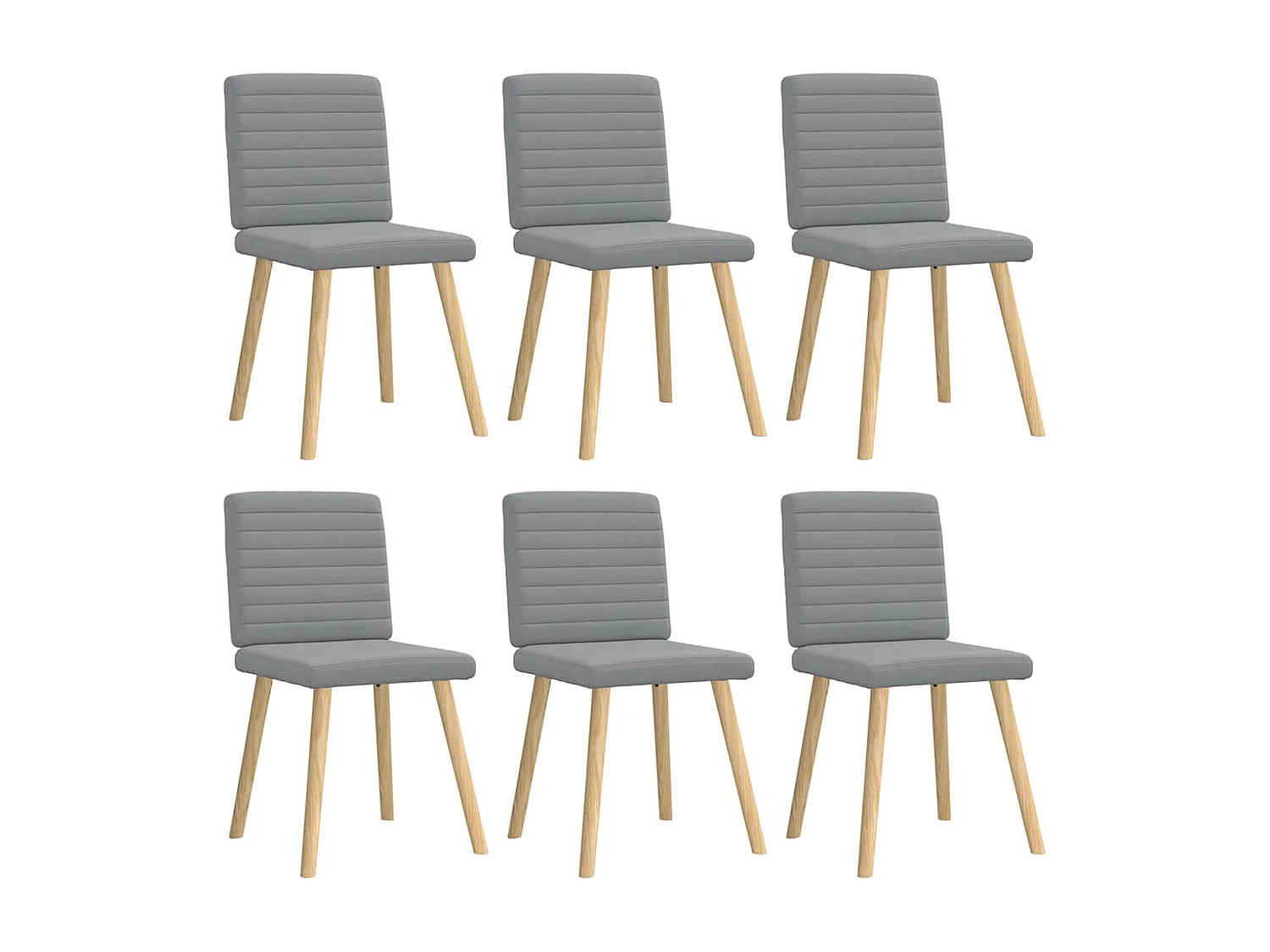 Chaises à manger lot de 6 gris clair tissu