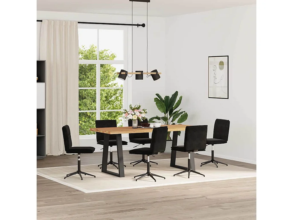Silla de comedor 6 unidades terciopelo negro