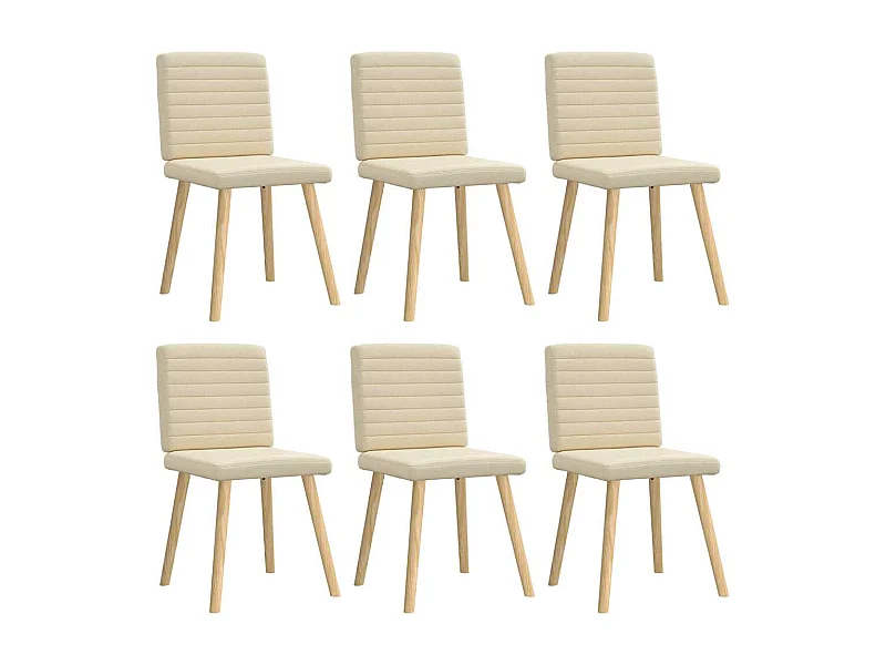 Eetkamerstoelen 6 st stof crèmekleurig