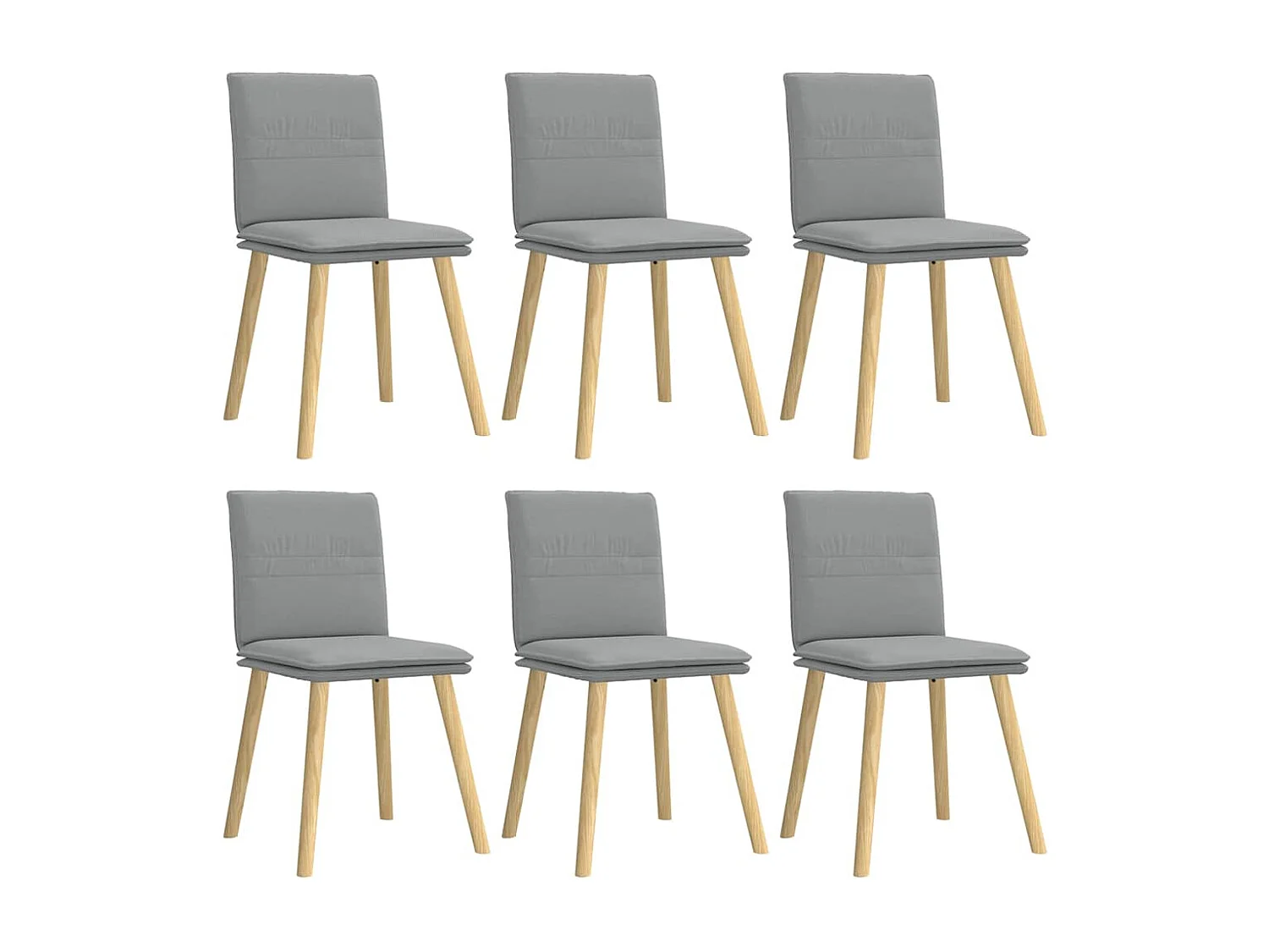 Chaises à manger lot de 6 gris clair tissu